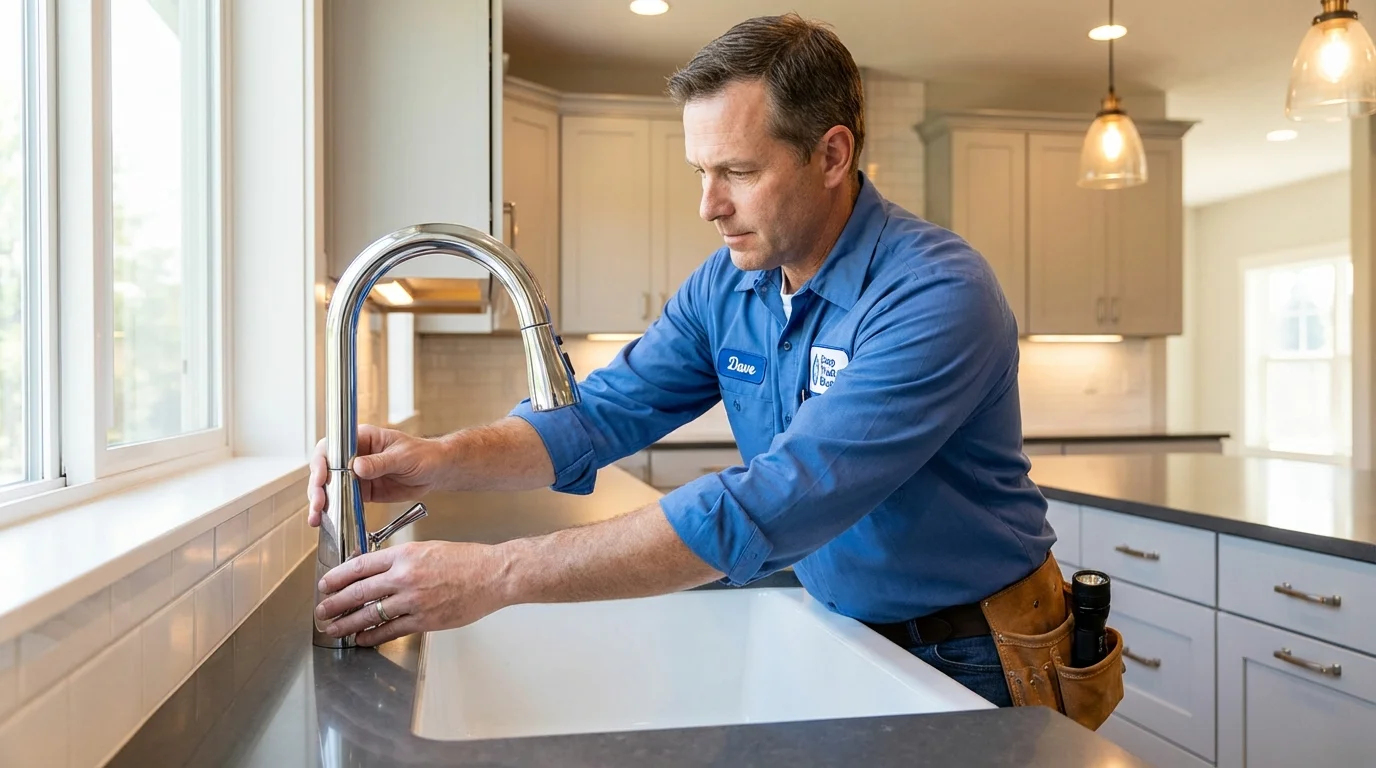 Kitchen faucet installation by Johns Plumbing LLC in Pittsfield